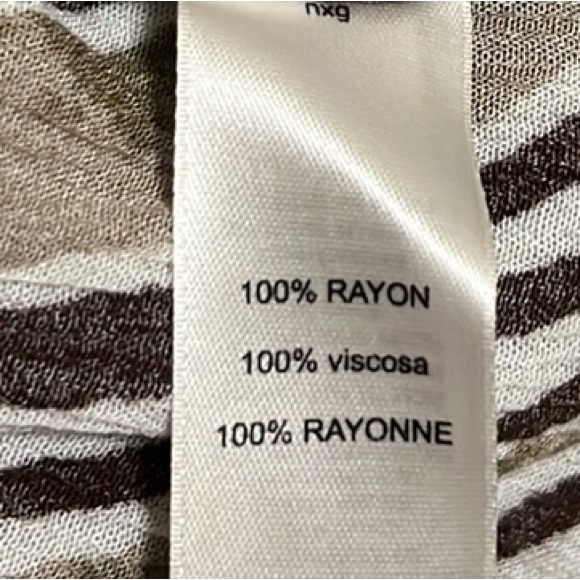 CHICO’S, On/Off Shoulder, 100% Rayon, Elastic End Sleeves Top, Multi Colors, 2 - Picture 6 of 7